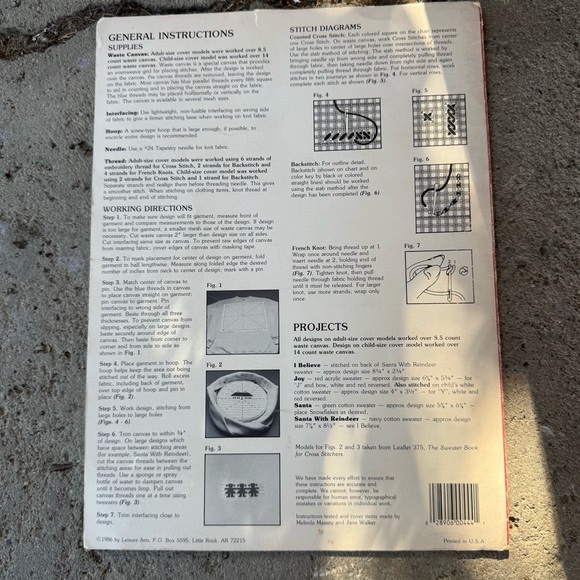 Leisure Arts Christmas Sweaters Cross Stitch Leaflet - Picture 3 of 3